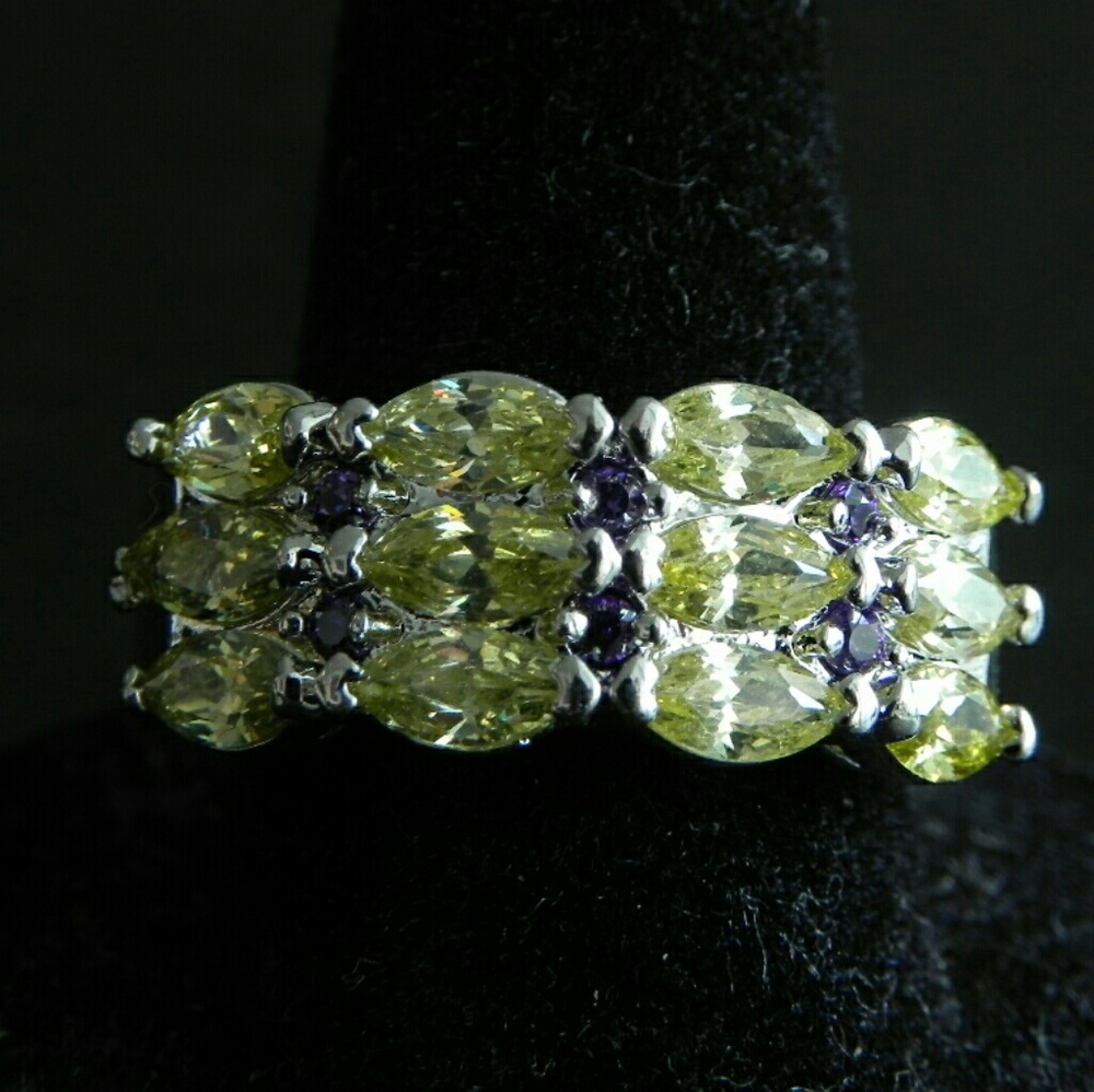 Yellow Sapphire and Amethyst Ring